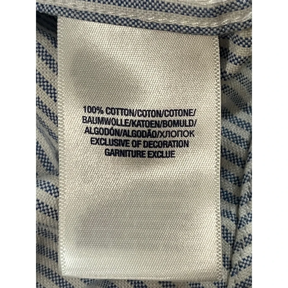 Ralph Lauren Shirt Boys 7 Blue White Striped Oxford Button Down long sleeve EUC